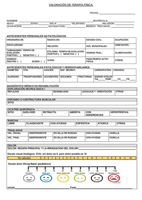 Total 31 Imagen Modelo De Historia Clinica De Fisioterapia Abzlocal Mx