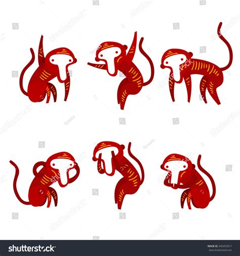 Monkey Character Year Monkey Vector Illustration Stock Vector (Royalty ...