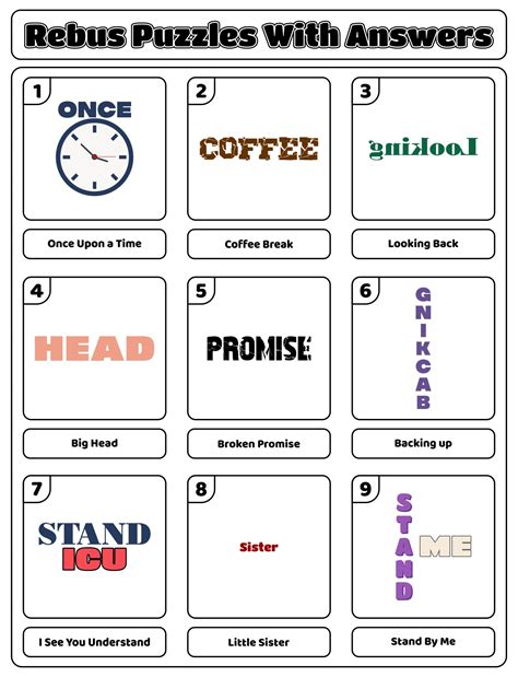 Rebus Puzzles With Answers Printable Pdf