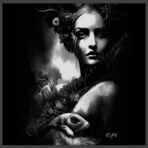Monochrome Shadows Aztek Horror Portrait Drawingillustration