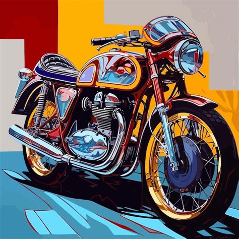 Dibujado A Mano Ilustraci N De Motocicleta Cl Sica Vector Premium