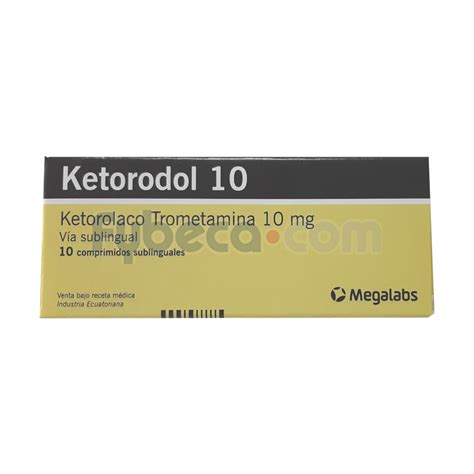 Ketorodol Comp Sublinguales 10 Mg C 10 Suelta Fybeca