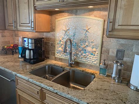 Beach Mosaic Backsplash|Designer Glass Mosaics