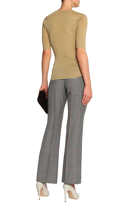 MICHAEL KORS COLLECTION Metallic Ribbed Knit Top THE OUTNET