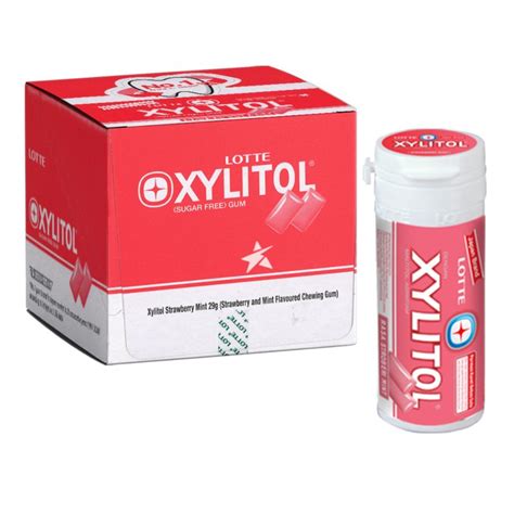 Lotte Xylitol Sugar Free Chewing Gum Strawberry And Mint Flavour 29g