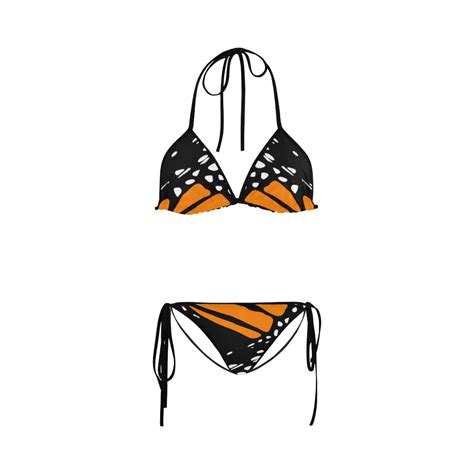 Bikini Monarch Black Orange Custom Bikini Swimsuit Id D