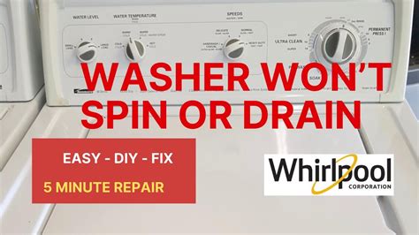 Washing Machine Wont Drain Or Spin SIMPLE EASY FIX YouTube