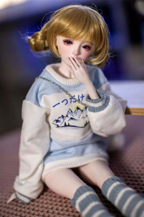 Hilary 1ft7 50cm Blonde Tiny Sex Doll With BJD Head NakeDoll