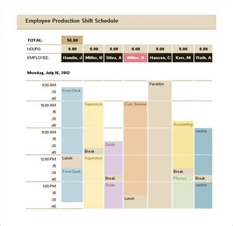 Production Schedule Template Excel Free Printable Manufacturing