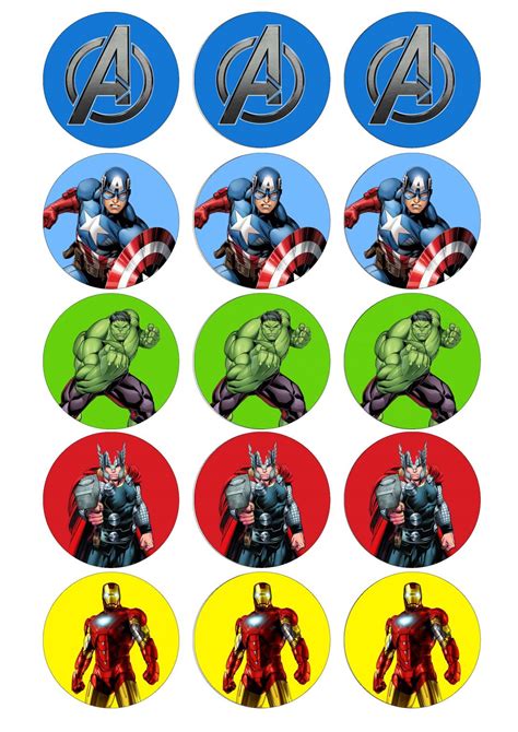 Avengers Edible Cupcake Toppers Itty Bitty Cake Toppers