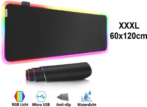 Muismat Gaming Xxl Xxxl Rgb Led X Cm Bureau Onderlegger Rgb