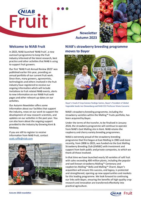 Niab Fruit Newsletter Autumn 2023 Niab