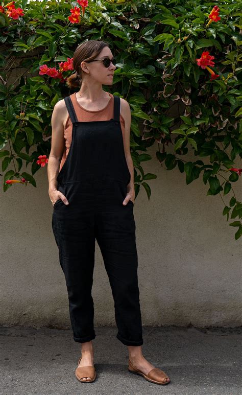 Pyne and Smith Black Linen Overalls | Linen overalls, Jumpsuits for ...