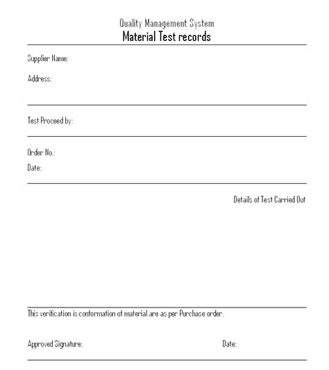 Material Test Records