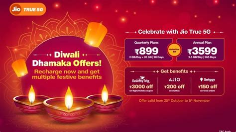 Reliance Jio Diwali Dhamaka Offer With Free Vouchers Worth Rs 3 350