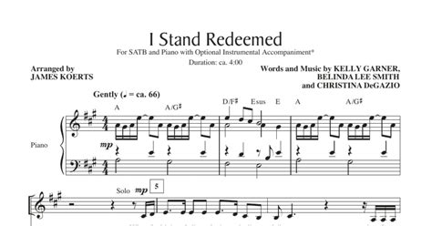 I Stand Redeemed Arr James Koerts Satb Choir Print Sheet Music