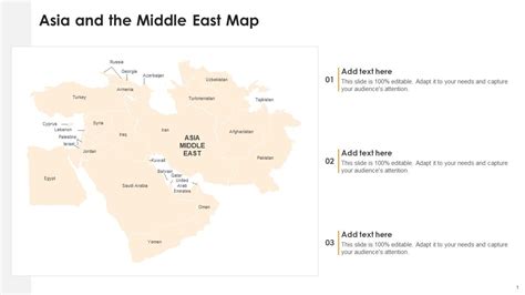 Asia And The Middle East Map PPT Sample