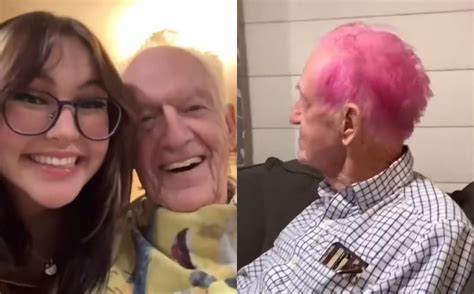 Viral Abuelito se tiñe el cabello de rosa por su cumpleaños número 90