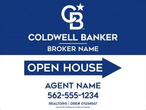 Coldwell Banker Open House Signs OH Two Tone Blue White