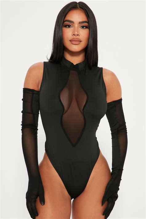 Dream Scene Glove Bodysuit Black Fashion Nova Bodysuits Fashion Nova