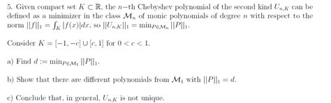 5 Given Compact Set K Cr The N Th Chebyshev