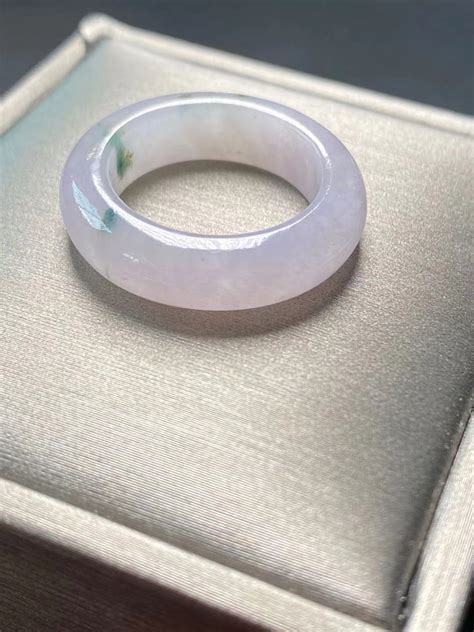 Natural Icy Lavender Jadeite Band Ring Certificated Grade A Icy