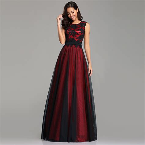 Ever Pretty Lace Cocktail Gowns Long A Line Burgundy Formal Evening Dress 07545 Ebay