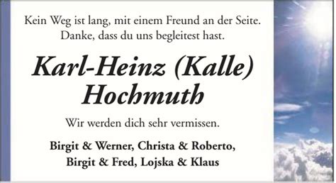 Karl Heinz Kalle Hochmuth Nachruf Nordsee Zeitung