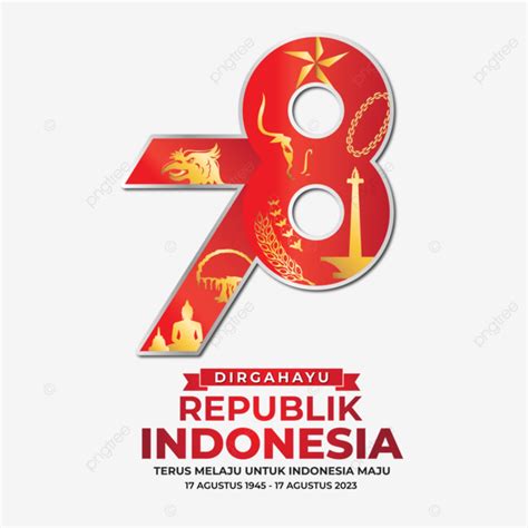 Official Logo Of The 78th Anniversary Of The Republic Of Indonesia Gold Vector Birthday 78