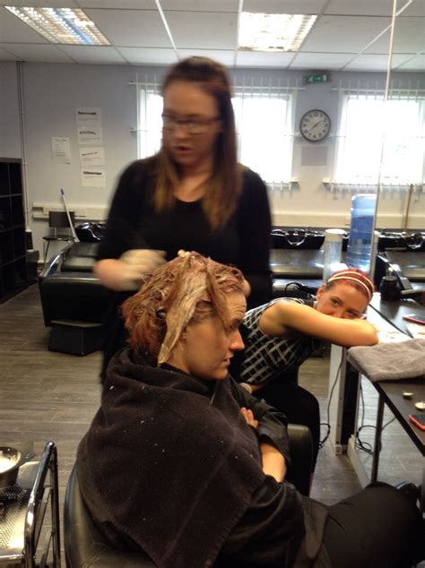 Level 3 Hairdressing Students Working Hard Towards Their Course Work