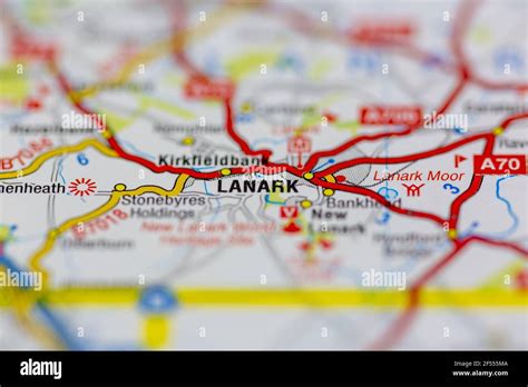 Lanark Shown On A Geography Map Or Road Map Stock Photo Alamy