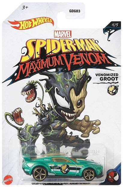 Hot Wheels Custom Ford Mustang Spider Man Maximum Venom Groot Contemporary