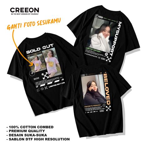 Jual Kaos Custom Sablon Kaos Sablon Custom Foto Aesthetic Pria Wanita Desain Sendiri Kaos Custom