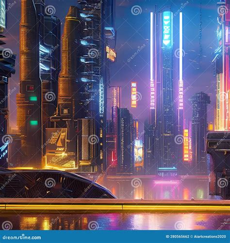 1823 Futuristic Cyberpunk City A Futuristic And Sci Fi Inspired