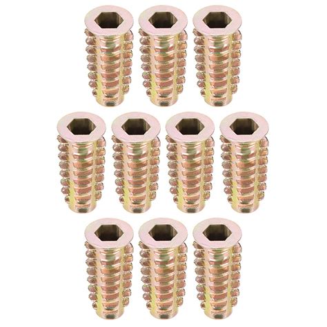 Uxcell Furniture Threaded Insert Nuts Zinc Alloy M Internal Threads