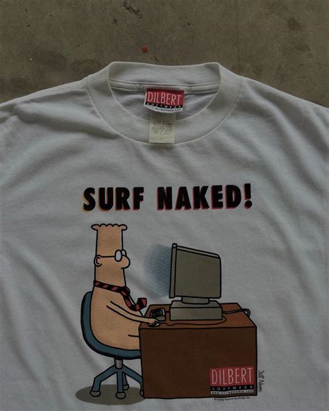Vintage S Dilbert Surf Naked Humour Tee Men S Fashion Tops Sets Tshirts Polo Shirts On