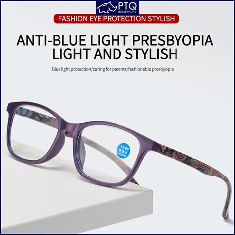 Reading Glass For Women With Anti Radiation Hd Lenses Spring Eyeglasses Legs Fashion Printed