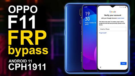 OPPO F11 CPH1911 Bypass FRP Android 11 Remove Google