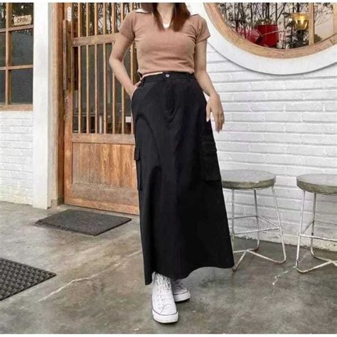 Jual ROK CARGO WANITA PANJANG TERBARU ROK KOREAN STYLE KEKINIAN ROK