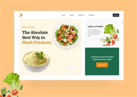 Food Recipe Landing Page On Behance