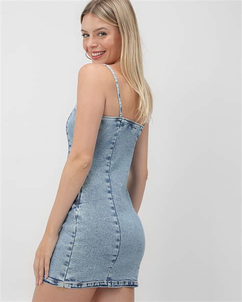 Riachuelo Vestido Jeans Curto Reto Estonado Denim M Dio Pool By