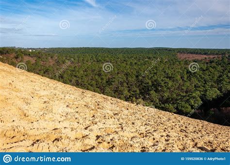 Highest Sand Dune In Europe In Panorama Dune Of Pilat In Pyla Village