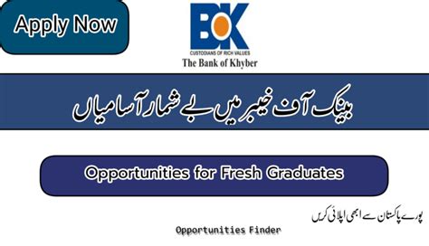 Bank Of Khyber Batch Trainee Officers Opportunities Finder