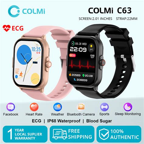 Colmi C Ecg Smartwatch Rel Gio Inteligente De A Car No Sangue Ip