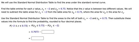 standard normal distribution table  find  area