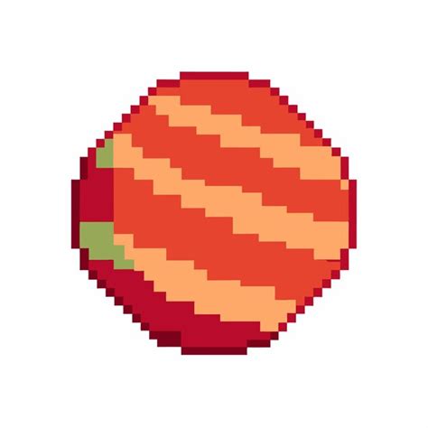 Premium Vector Pixel Art Planet Illustration With Red And Orange