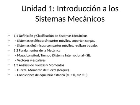 Sistemas Mecanicos Presentacion Pptx Mec PPT