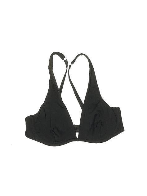 Athleta Solid Black Bra Cup Plunge Bikini Top Size Xs B Off