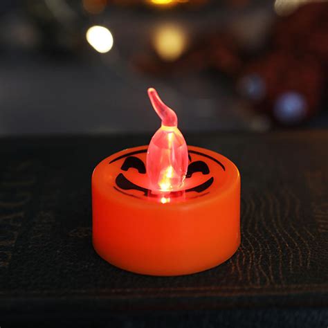 24packcolor Box Halloween Decorations Led Black Flameless Fake Candles Led Tea Lights China