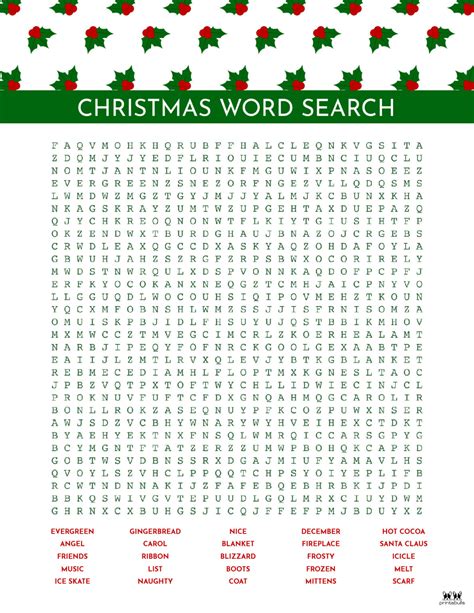 100 Word Printable Word Searches For Holidays